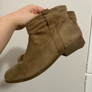 tan suede ankle booties